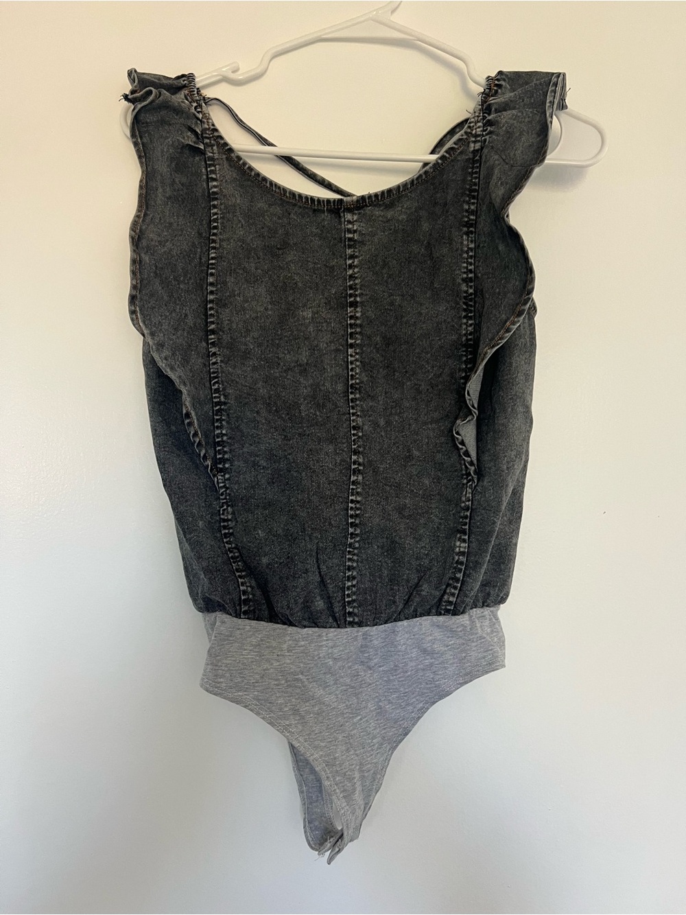 Black Denim Bodysuit